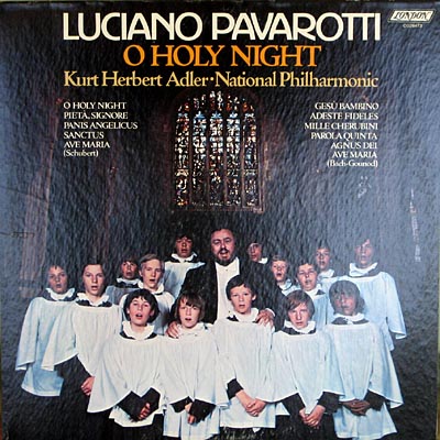 Luciano Pavarotti with boys choir record cover.