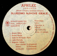 Vocal group "Aprilke" record.