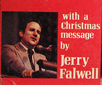 Jerry Falwell The Living Christmas Tree record cover,  Christmas Message